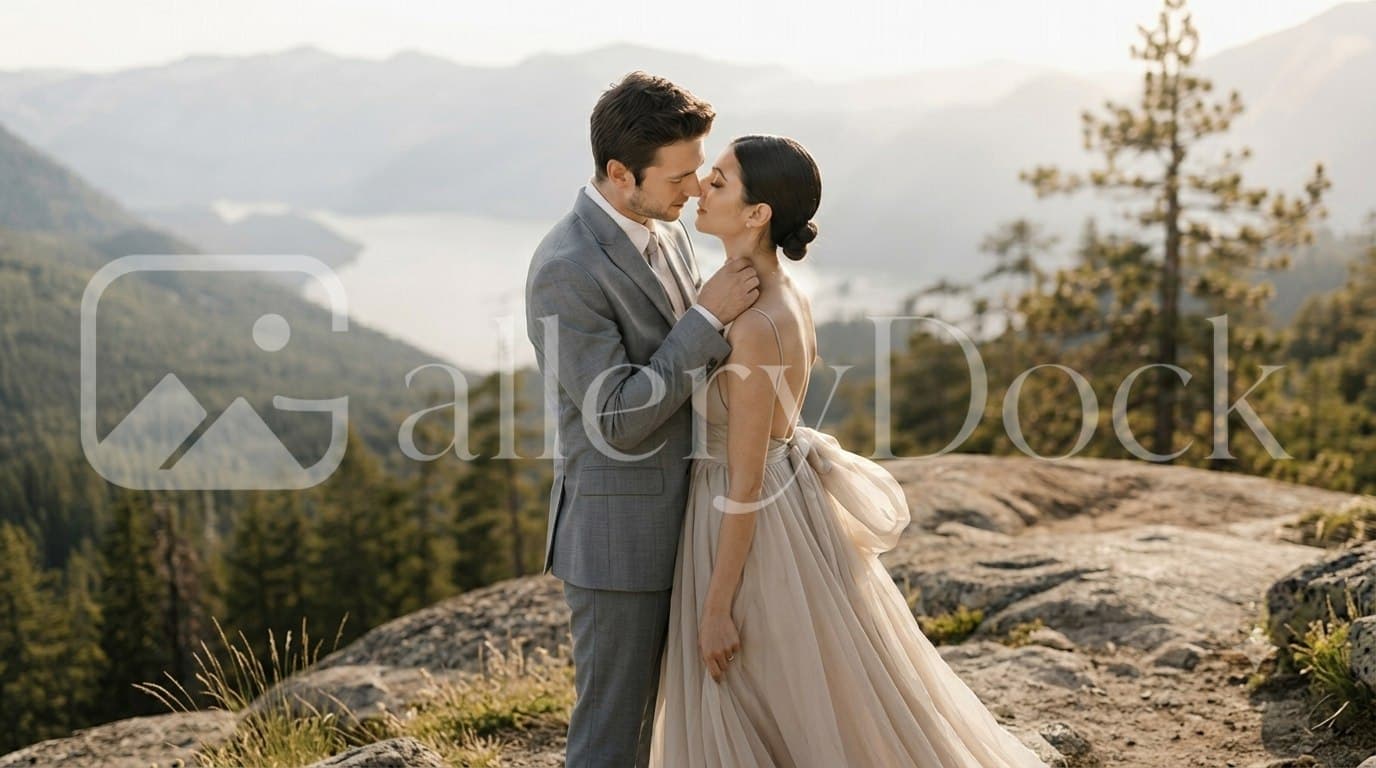 Wedding image with a subtle GalleryDock logo watermark