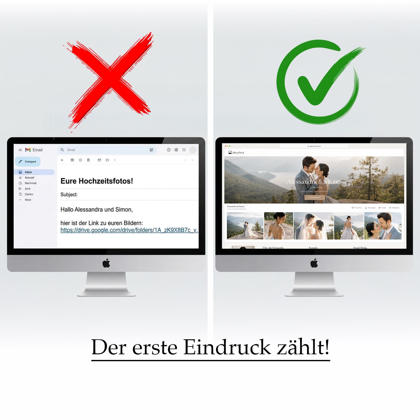 GalleryDock Galerielink statt ZIP und Cloud-Ordner