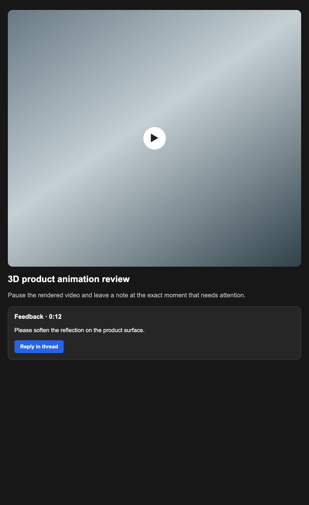 Mobile English client review of a 3D animation