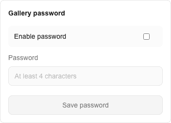 English password access for a private wedding photo gallery