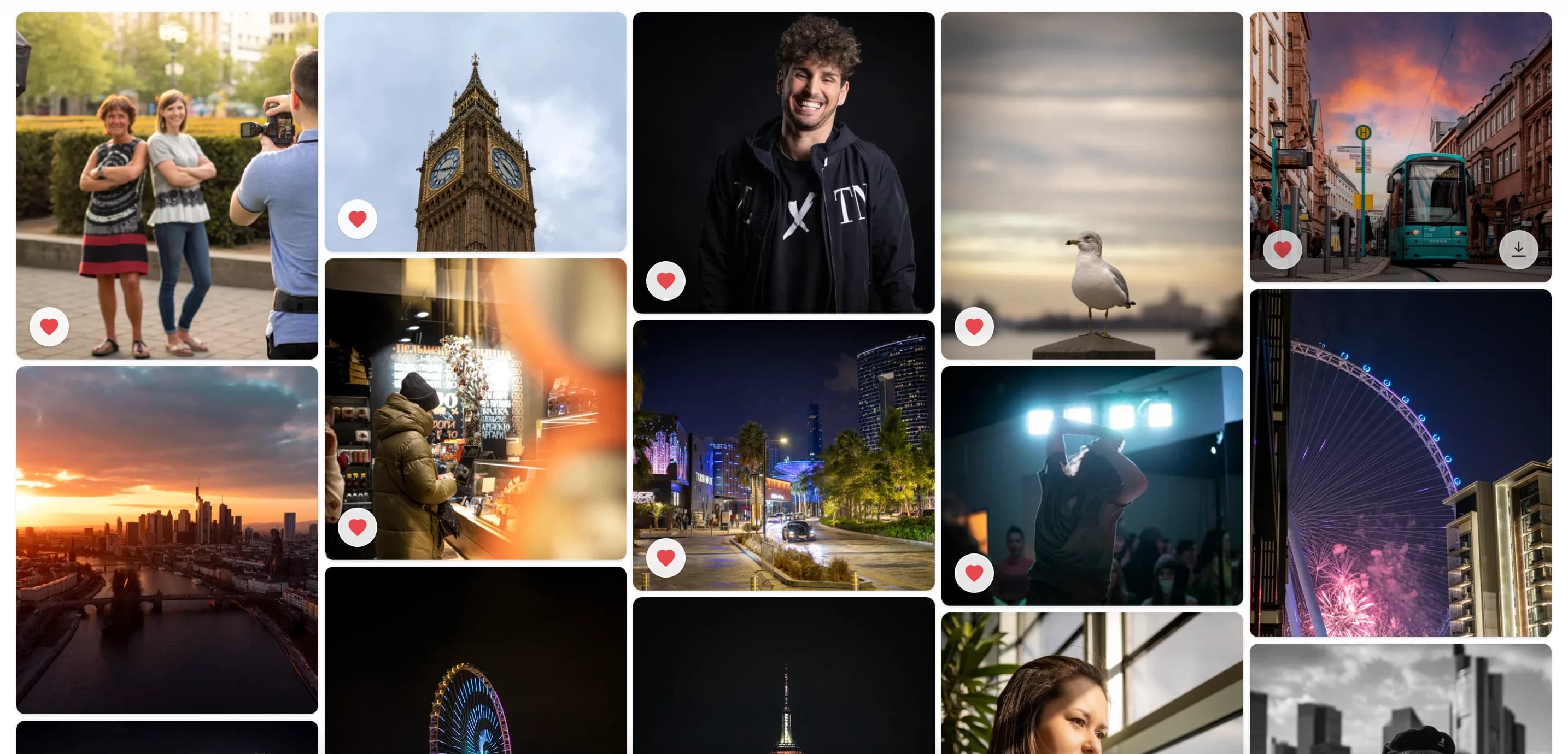 Online Bilderauswahl in einer GalleryDock Fotogalerie für Kunden mit markierten Favoriten