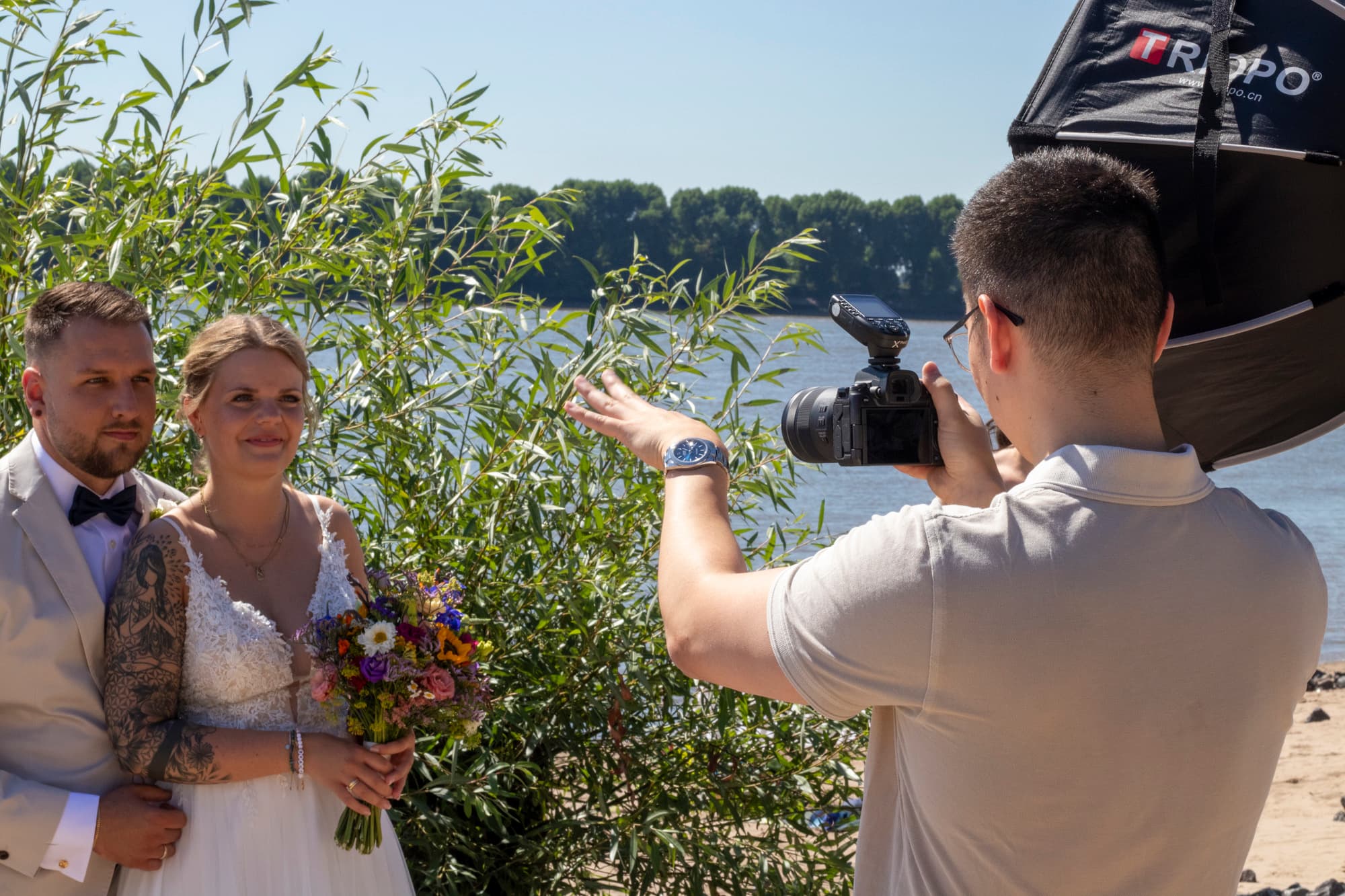 Brautpaar-Portrait als Hochzeitsprint für das gemeinsame Zuhause