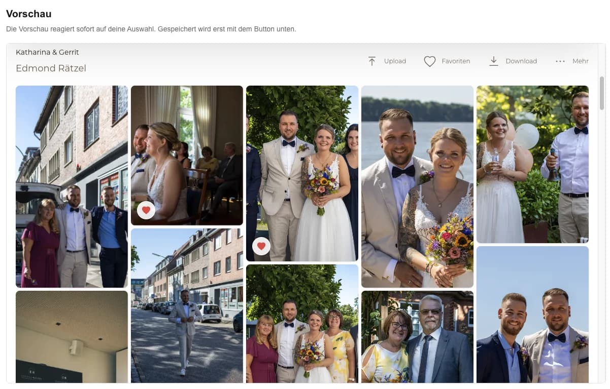 GalleryDock Vorschau einer per HTML-Code eingebundenen Fotogalerie