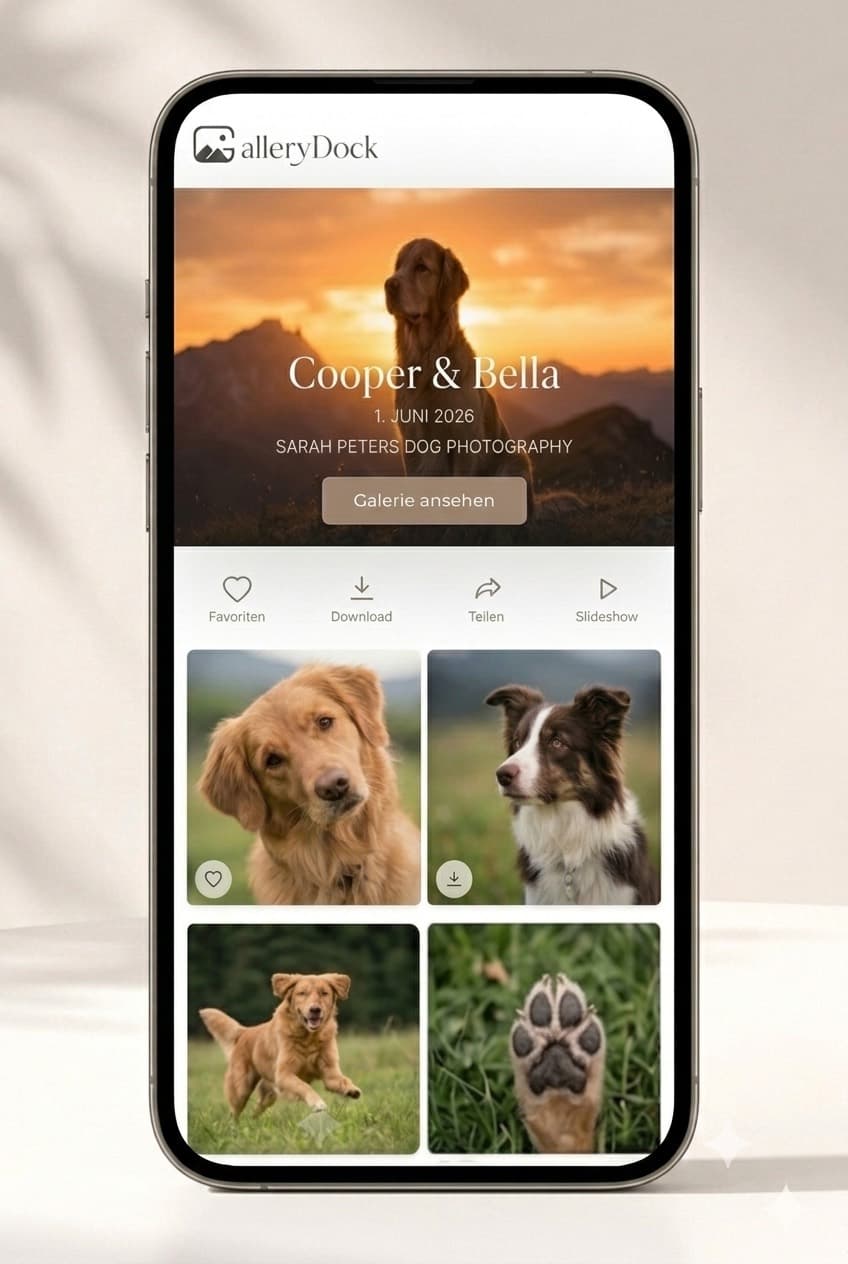 Tierfotos als Online-Galerie auf dem Handy